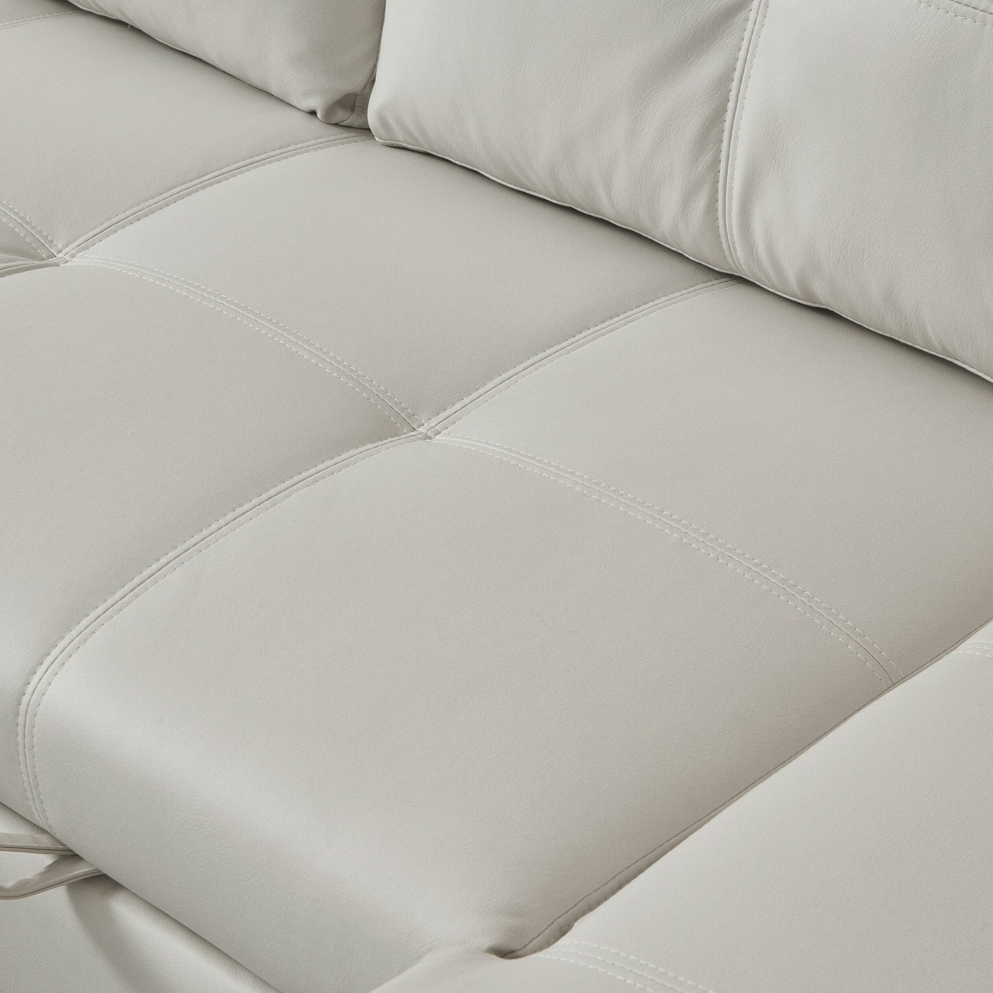 Canapé-lit convertible 3 places en microfibre de 88 pouces avec méridienne de rangement et fonction coulissante