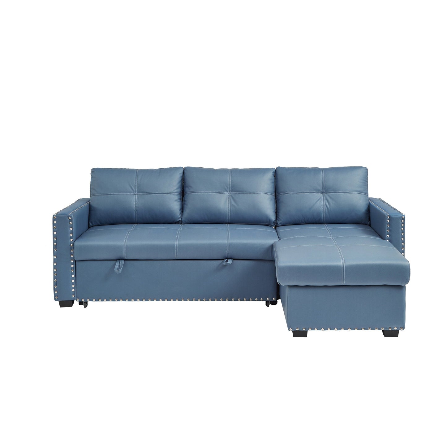 Canapé convertible en microfibre de 88 pouces avec lit gigogne et méridienne de rangement