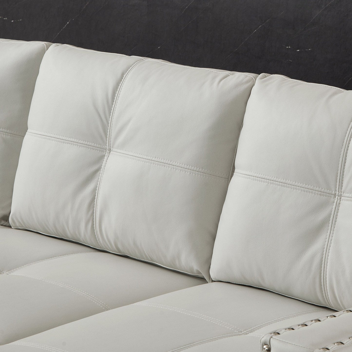 Canapé convertible en microfibre de 88 pouces avec lit gigogne et méridienne de rangement