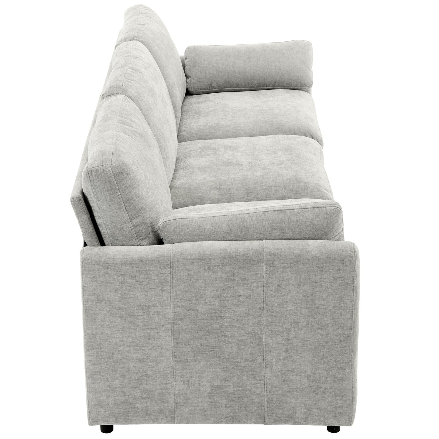 Canapé 3 places en chenille avec coussins double épaisseur pour le salon