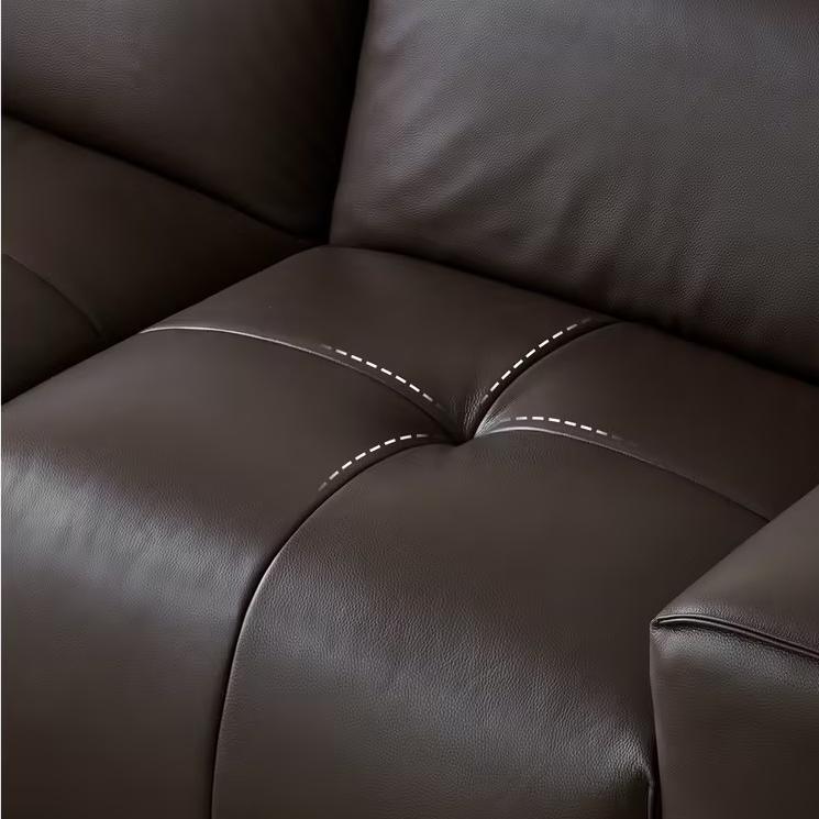 Canapé inclinable en cuir marron Nero