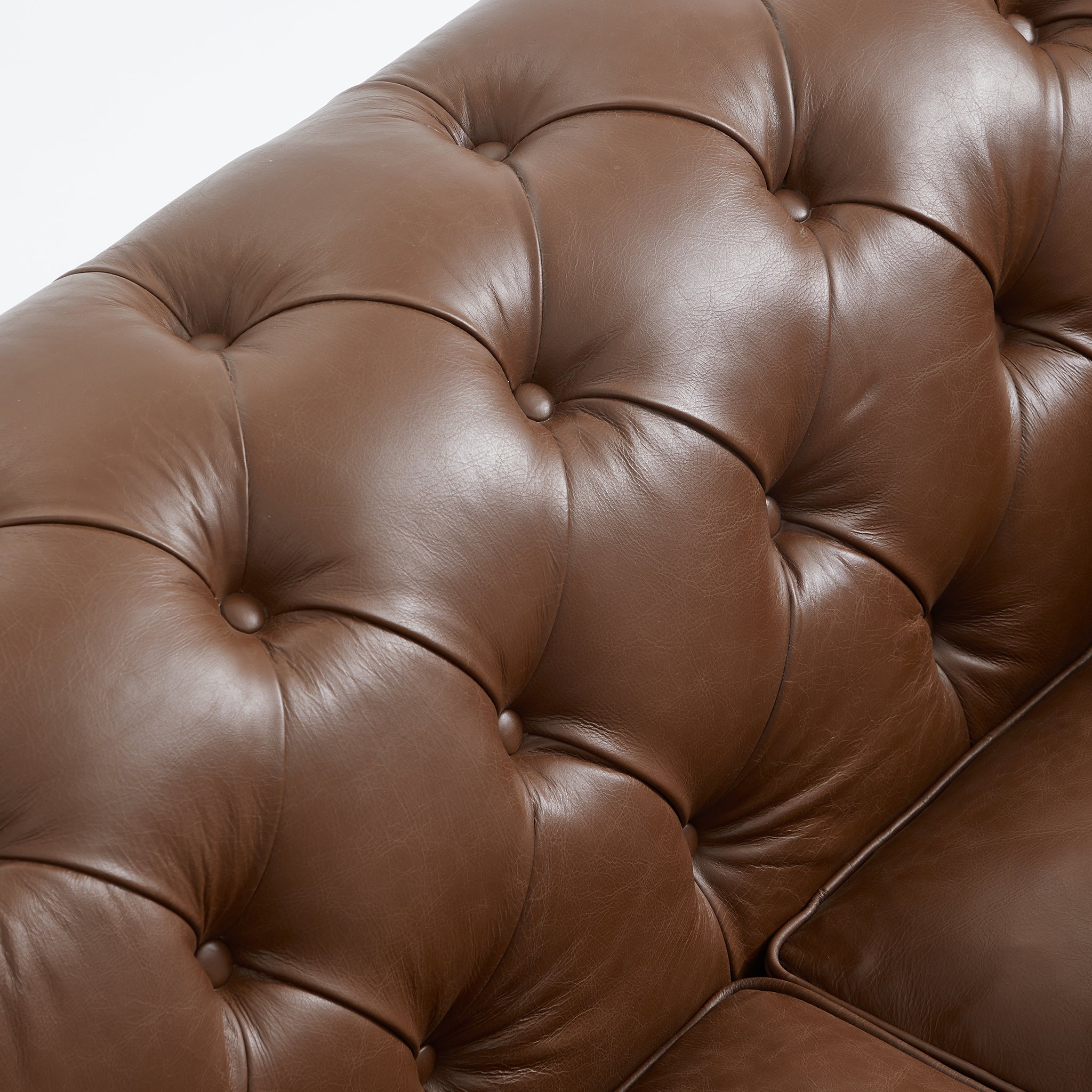 Durango Chesterfield Brown Top Grain Leather Tufted Sofa