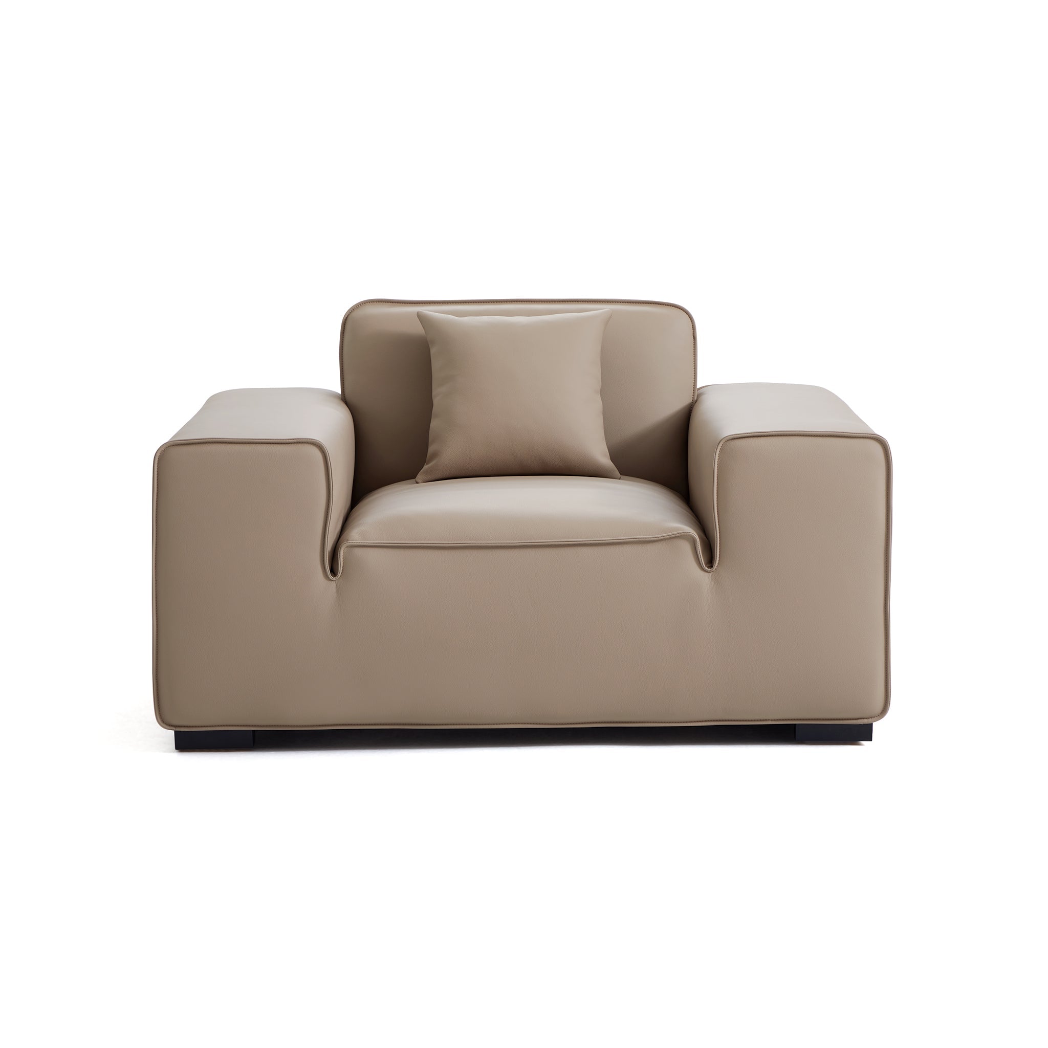 Domus Modular Black Leather Armchair