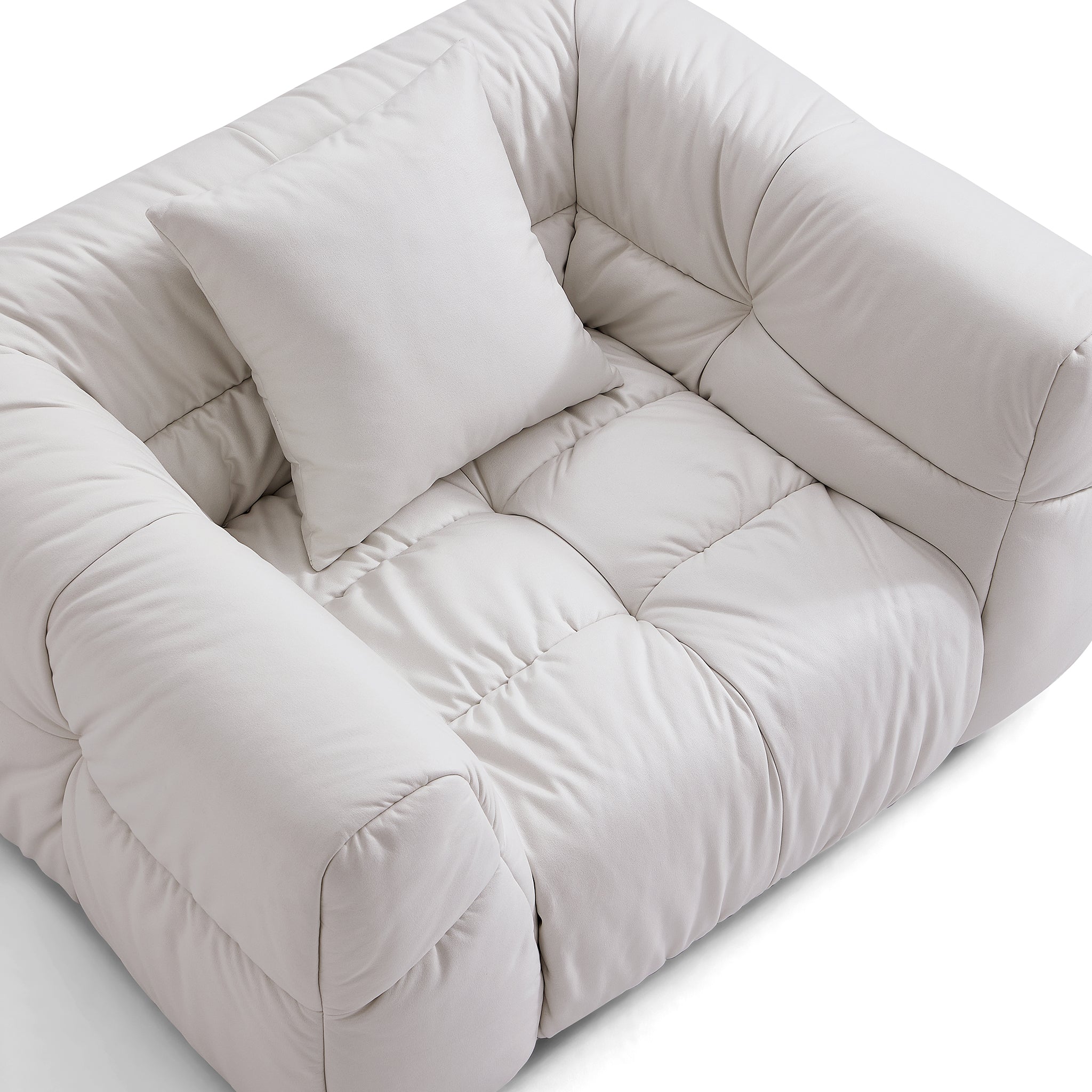 Boba Cream Leathaire Armchair