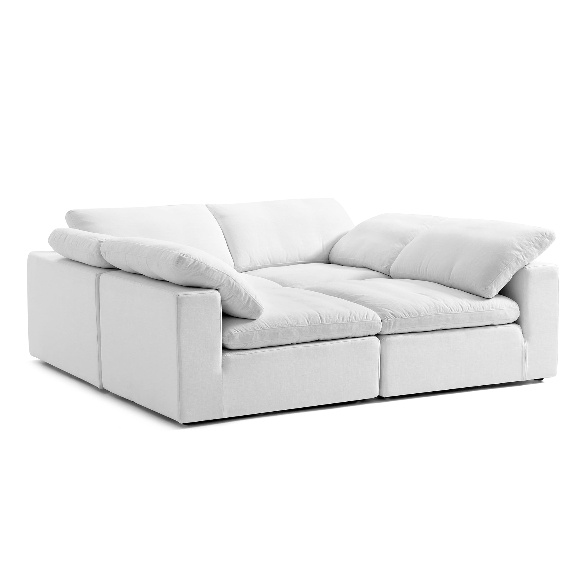 Tender Wabi-Sabi Gray U-Shaped Sectional with Open Ends