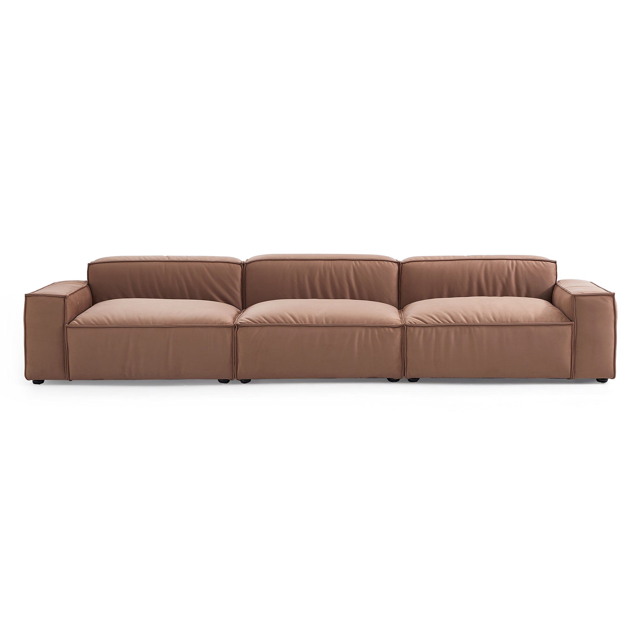 Canapé de luxe minimaliste en tissu marron