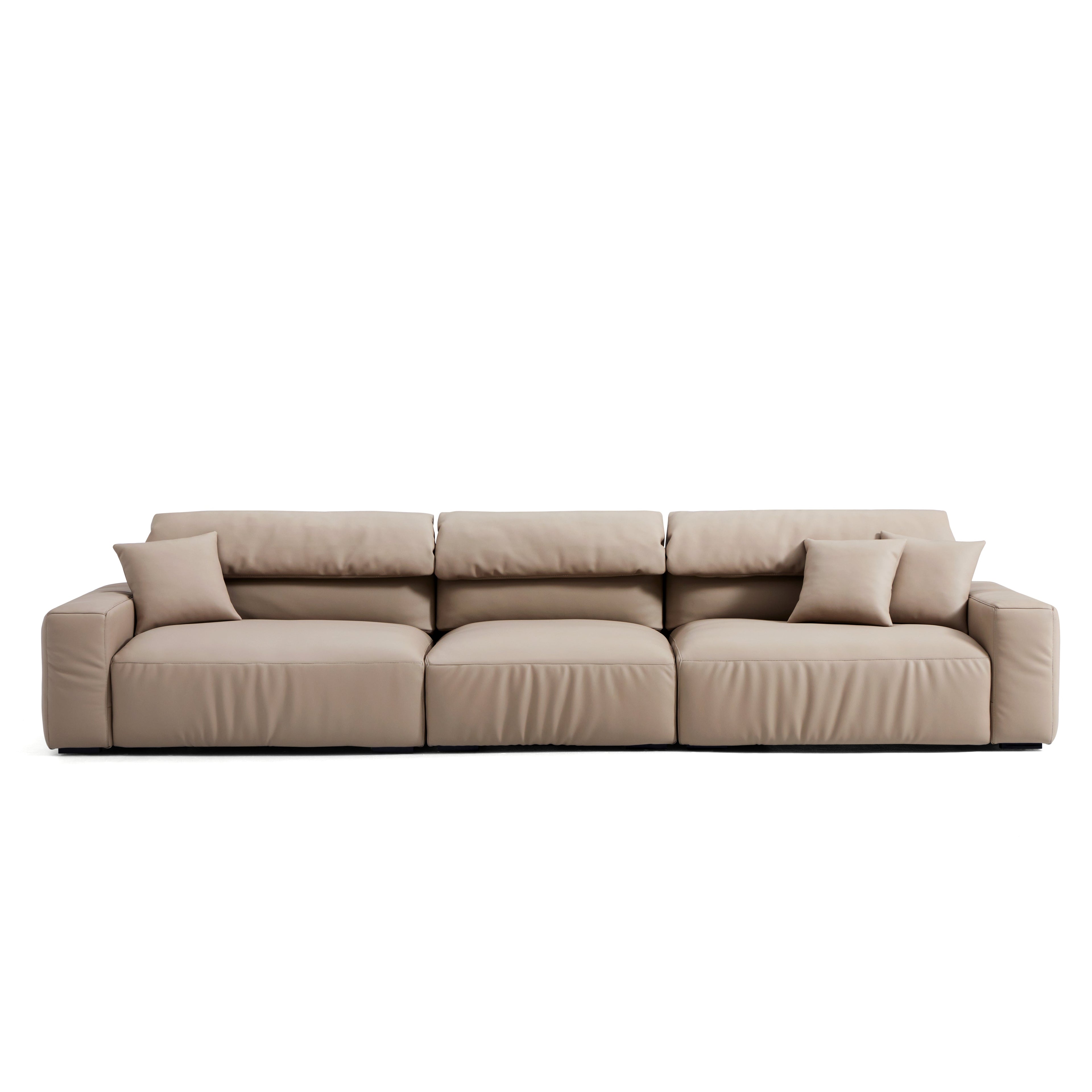 Chestnut Khaki Leather Sofa