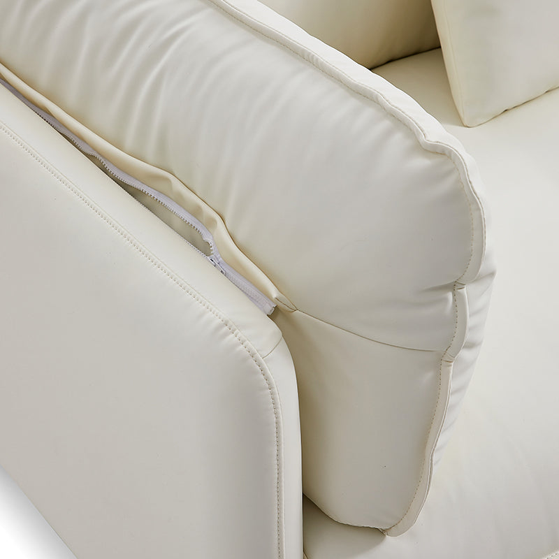 Vanilla White Leather Armchair