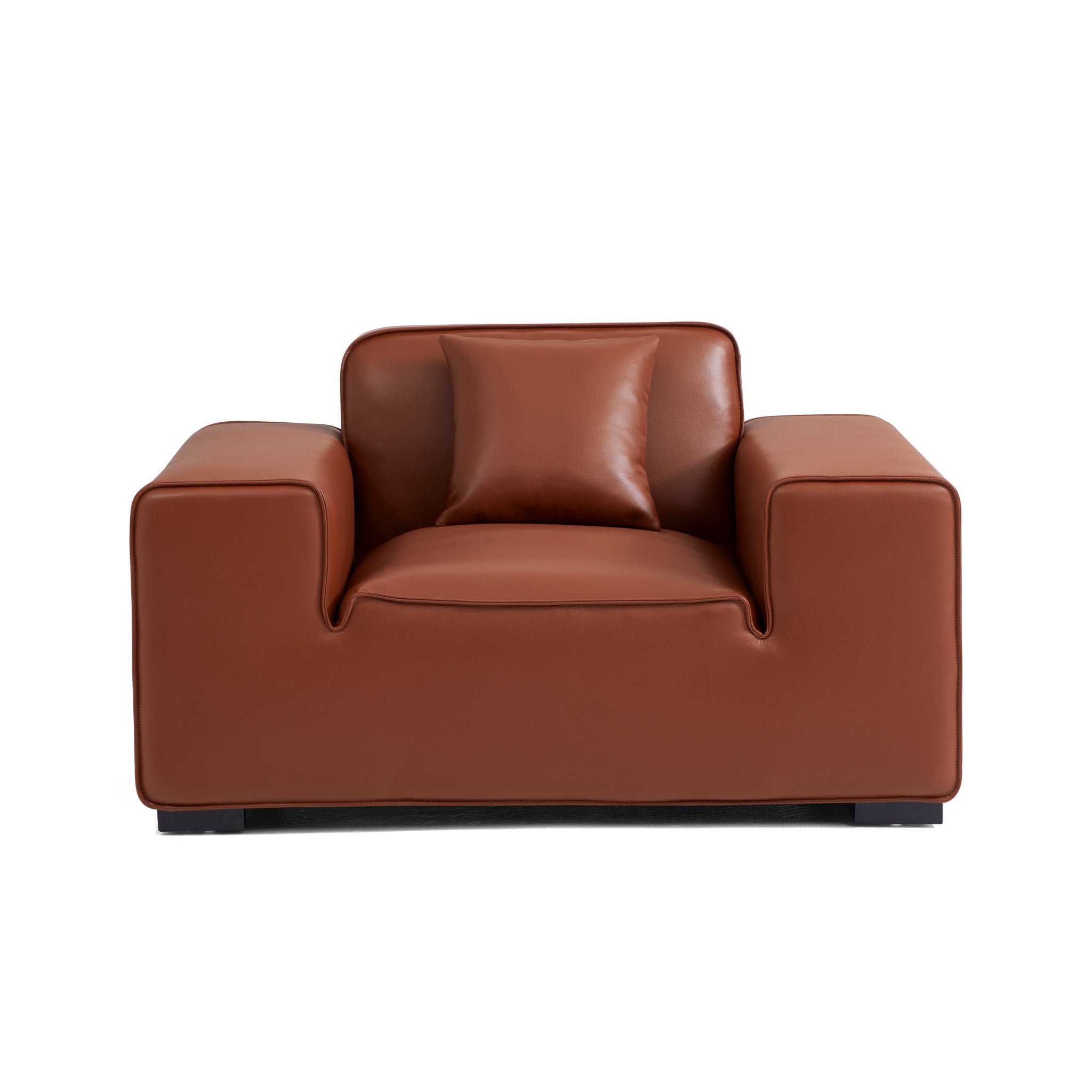 Domus Modular Black Leather Armchair