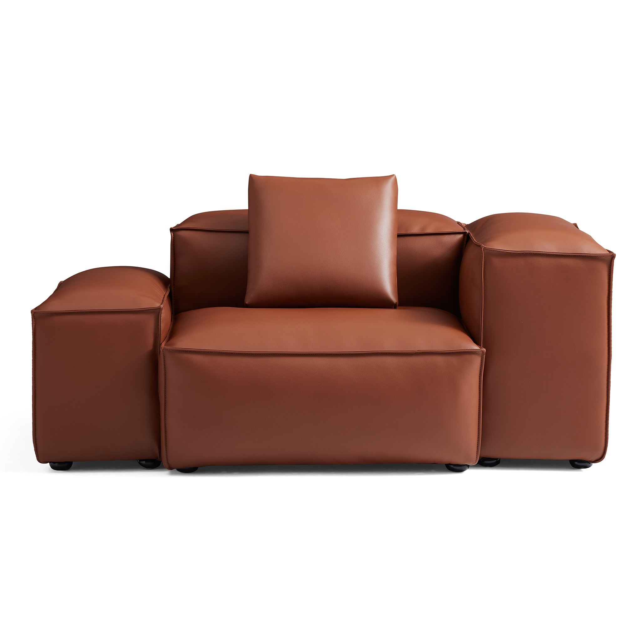 Cube Modular Brown Genuine Leather Armchair