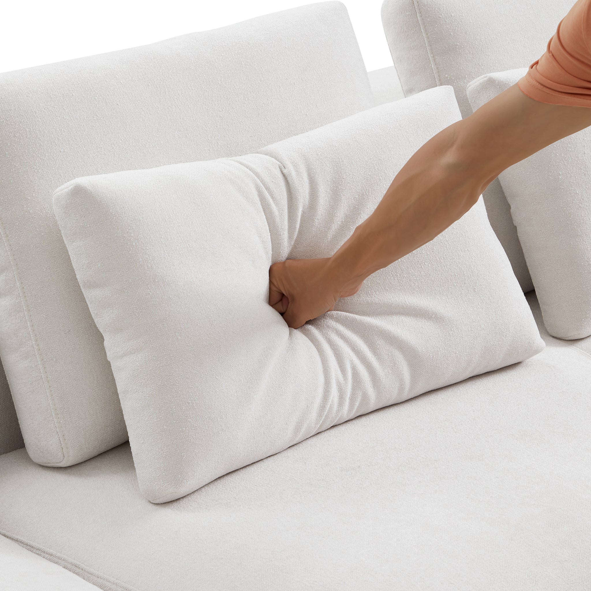 Connery Minimalist White Sectional