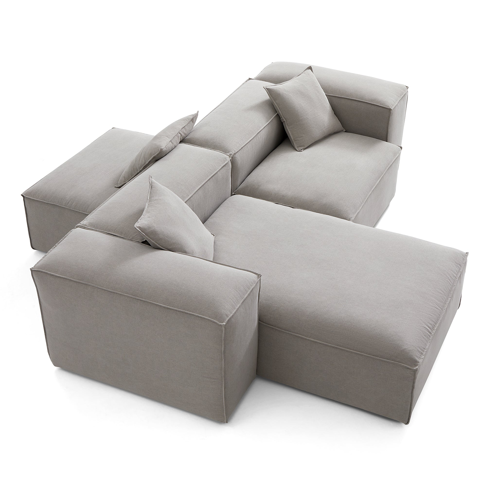 Freedom Modular Beige Double-Sided Sectional Sofa