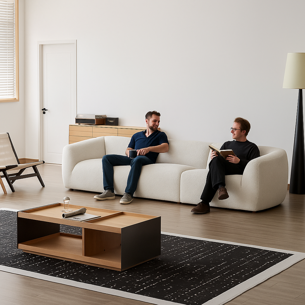 Snuggle Cloud Cream Boucle Sofa