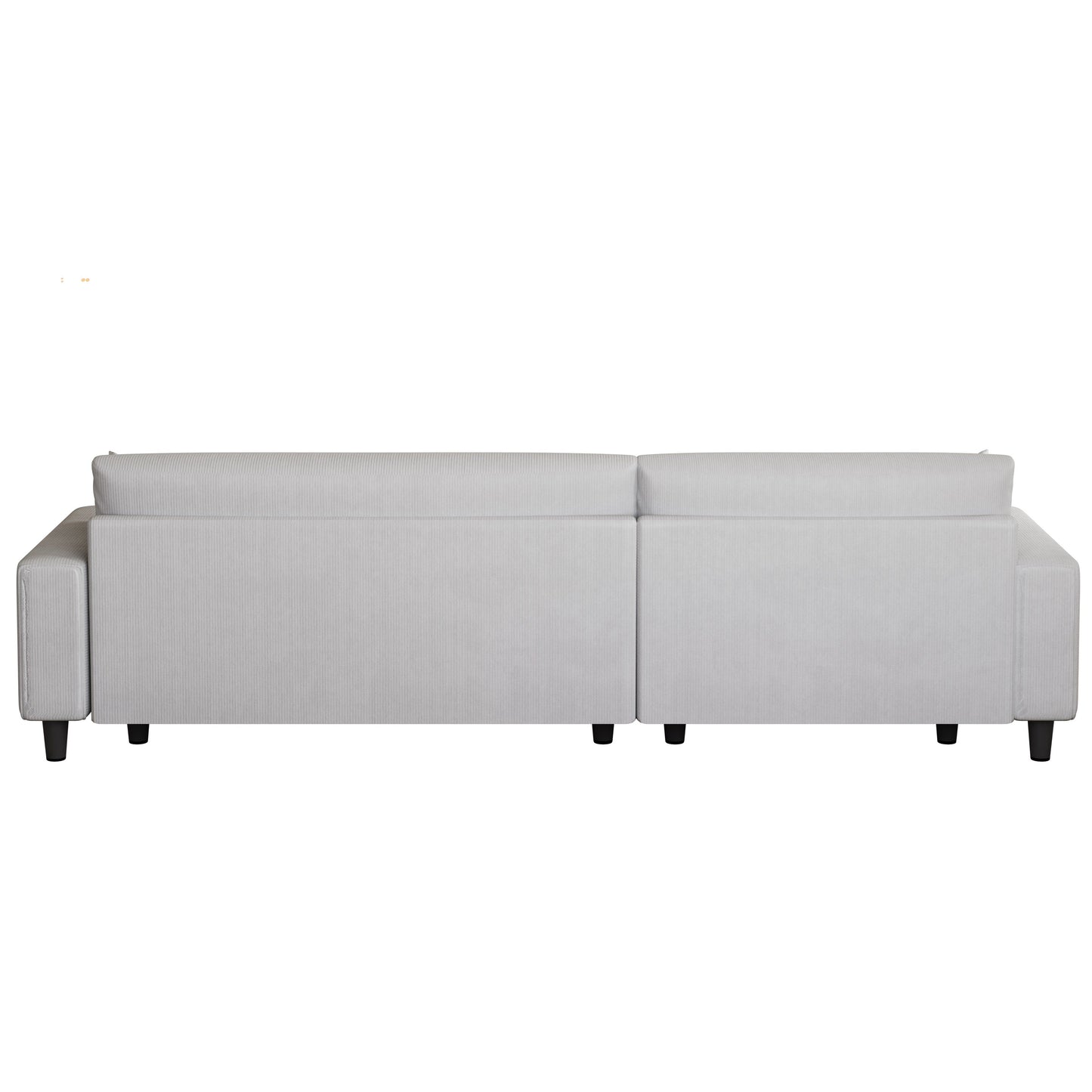 Canapé-lit convertible 3 places en velours côtelé de 93 po avec méridienne réglable, deux oreillers et rangement - Design compact