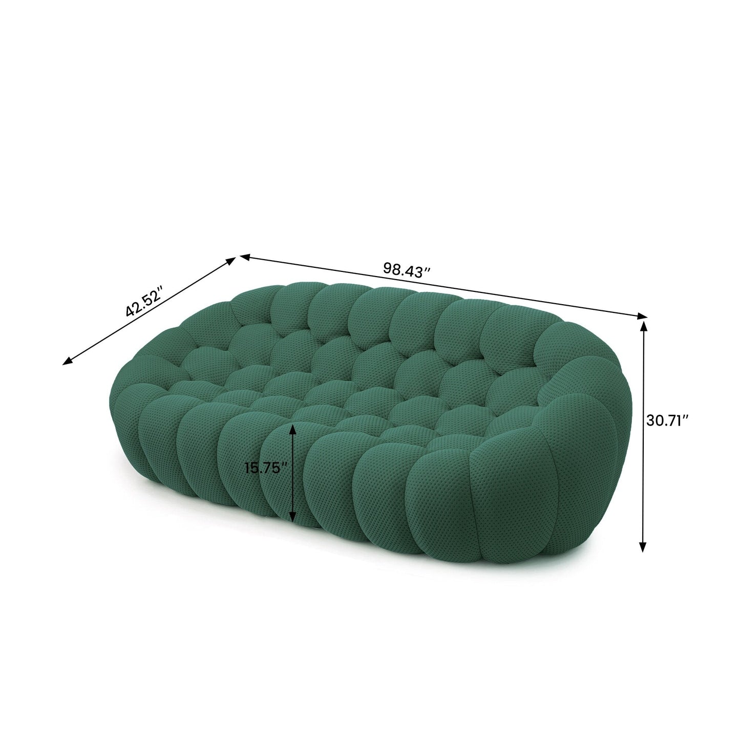 Canapé à bulles moderne 98,43 pouces en forme de nid d'abeille 3D