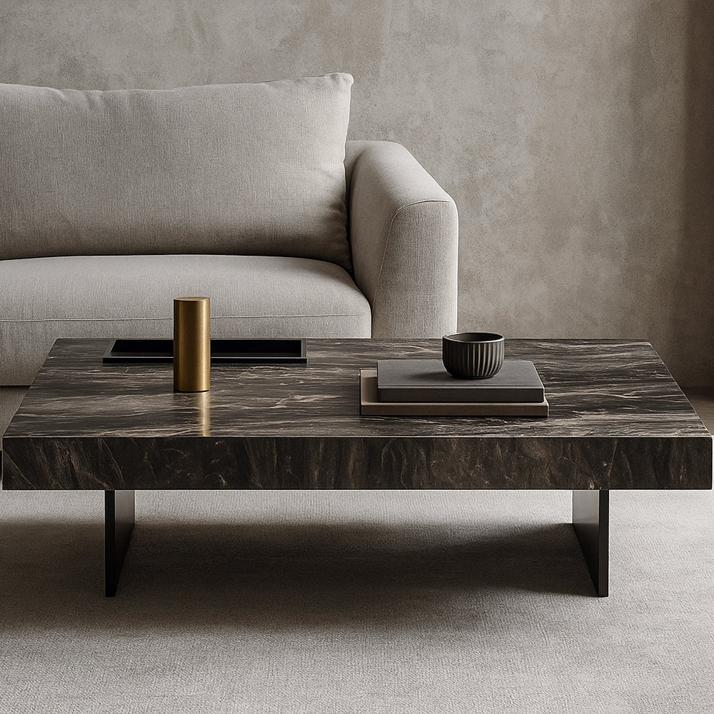 Dark Veined Square Coffee Table
