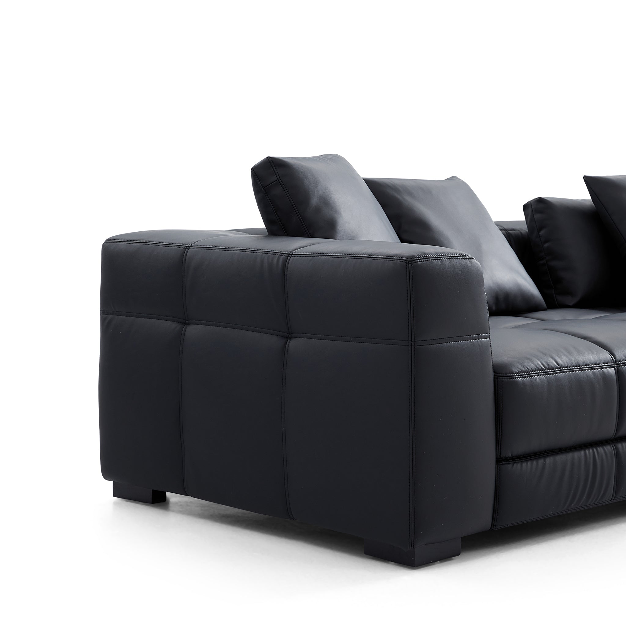 Blazer Black Leather Sofa