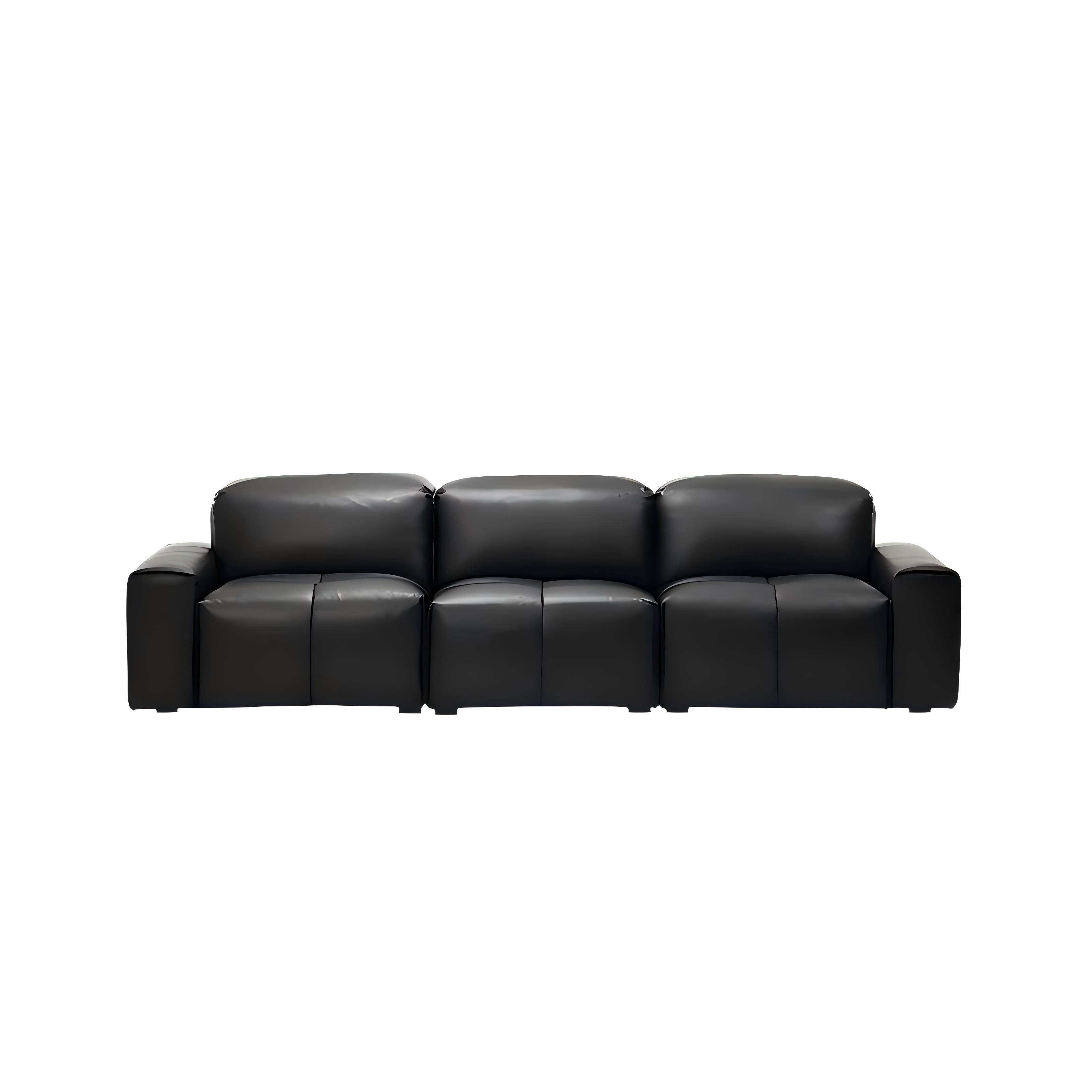 Canapé inclinable en cuir noir Nero
