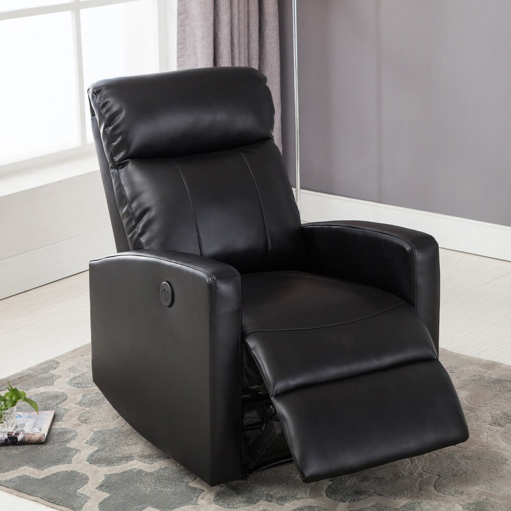 Petit fauteuil de lecture inclinable électrique AC Pacific Modern en similicuir