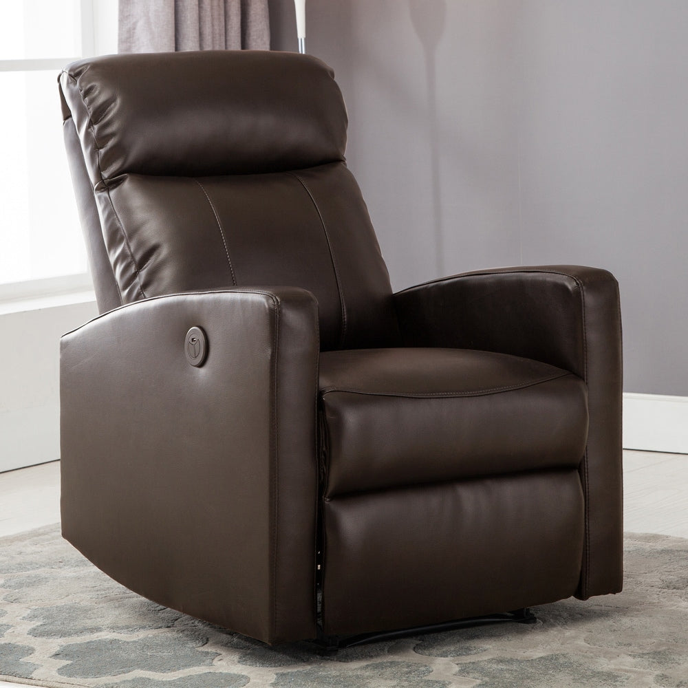 Petit fauteuil de lecture inclinable électrique AC Pacific Modern en similicuir