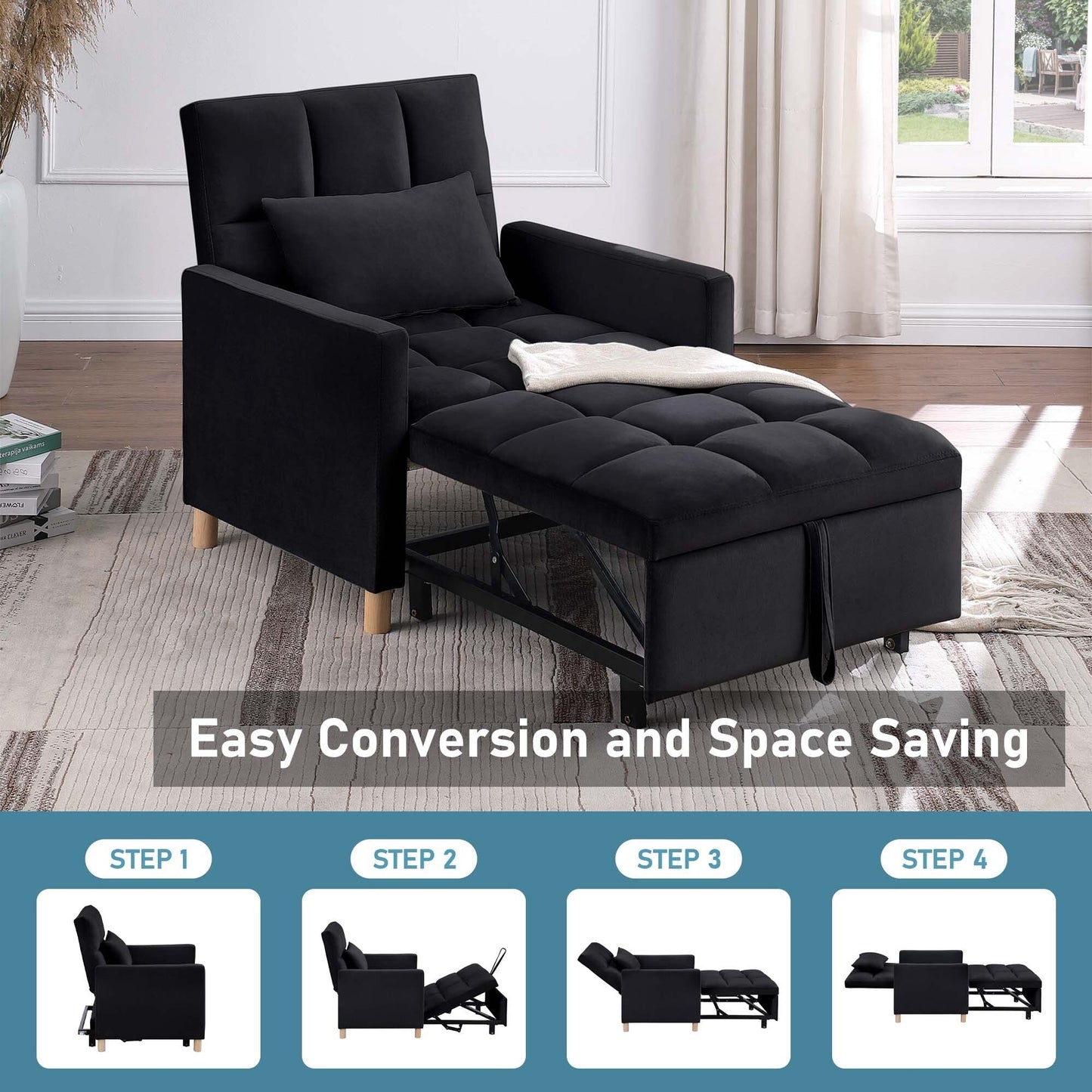 Fauteuil-lit convertible Aukfa avec oreiller