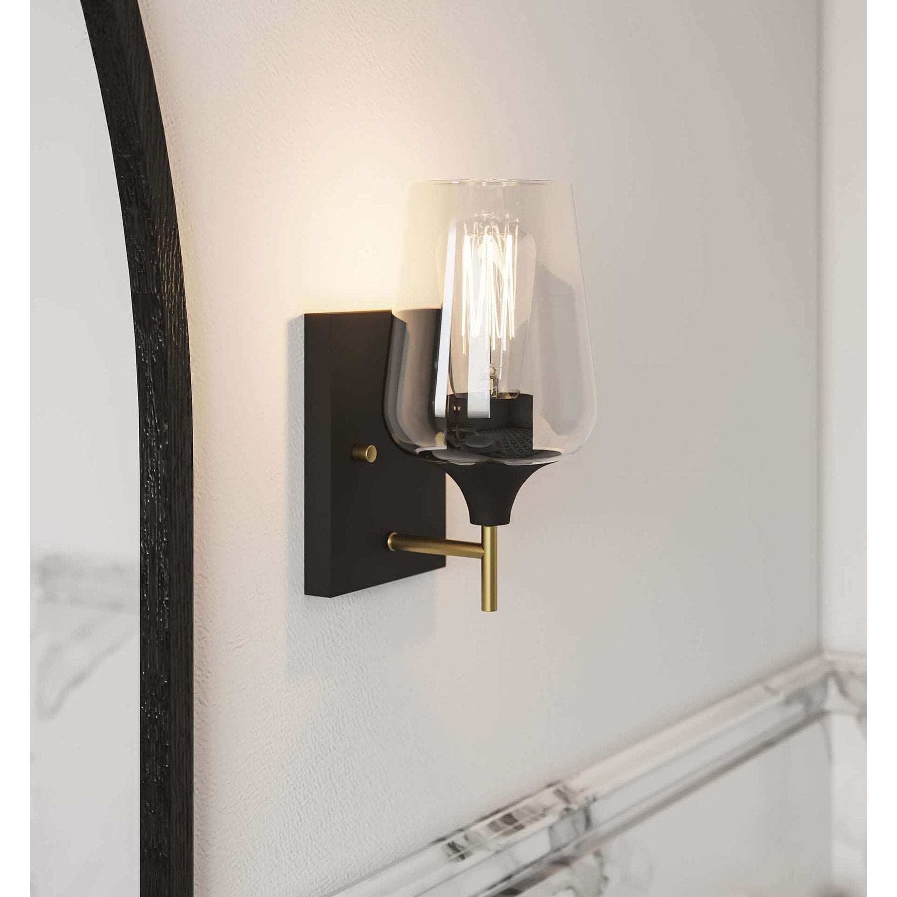 Lot de 2 appliques murales modernes en verre de style ferme, certifiées UL