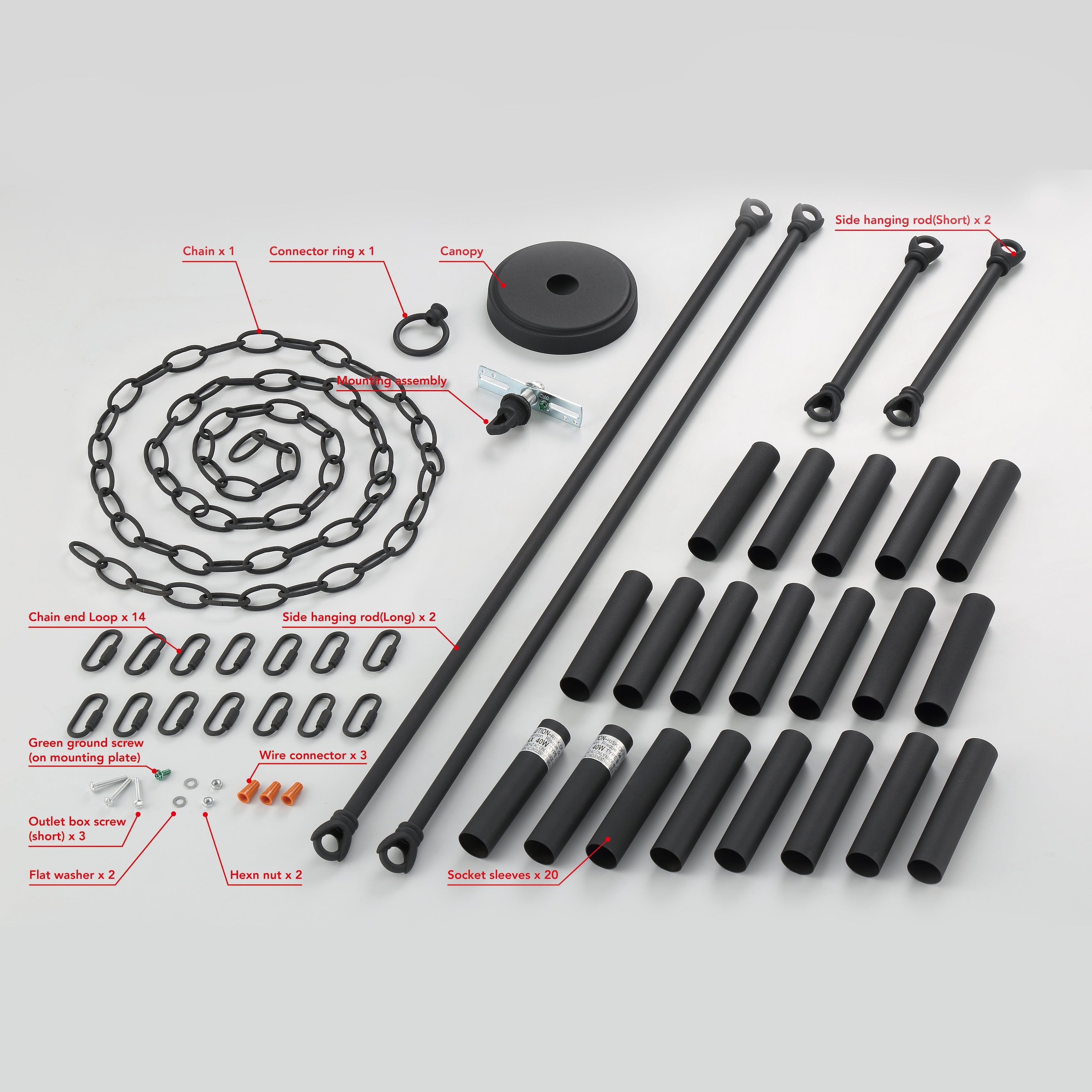 Lustre rond en forme de roue de chariot de style ferme moderne Acroma à 20 lumières de 40 po avec certification UL