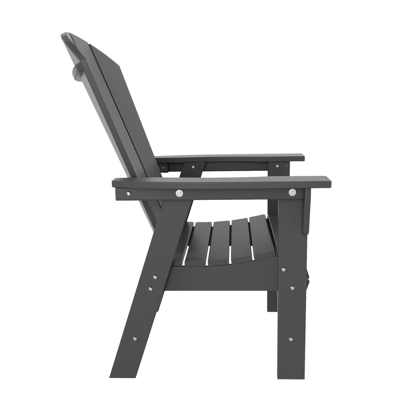 Ensemble de 5 chaises de salle à manger carrées Adirondack Polytrends Laguna en PEHD, toutes saisons