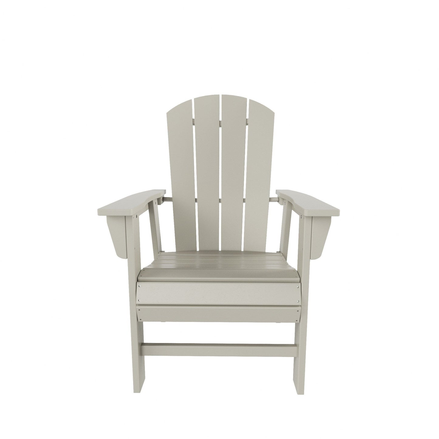 Chaises de salle à manger rectangulaires Adirondack Polytrends Laguna en PEHD, toutes saisons, avec table (ensemble de 7 pièces)