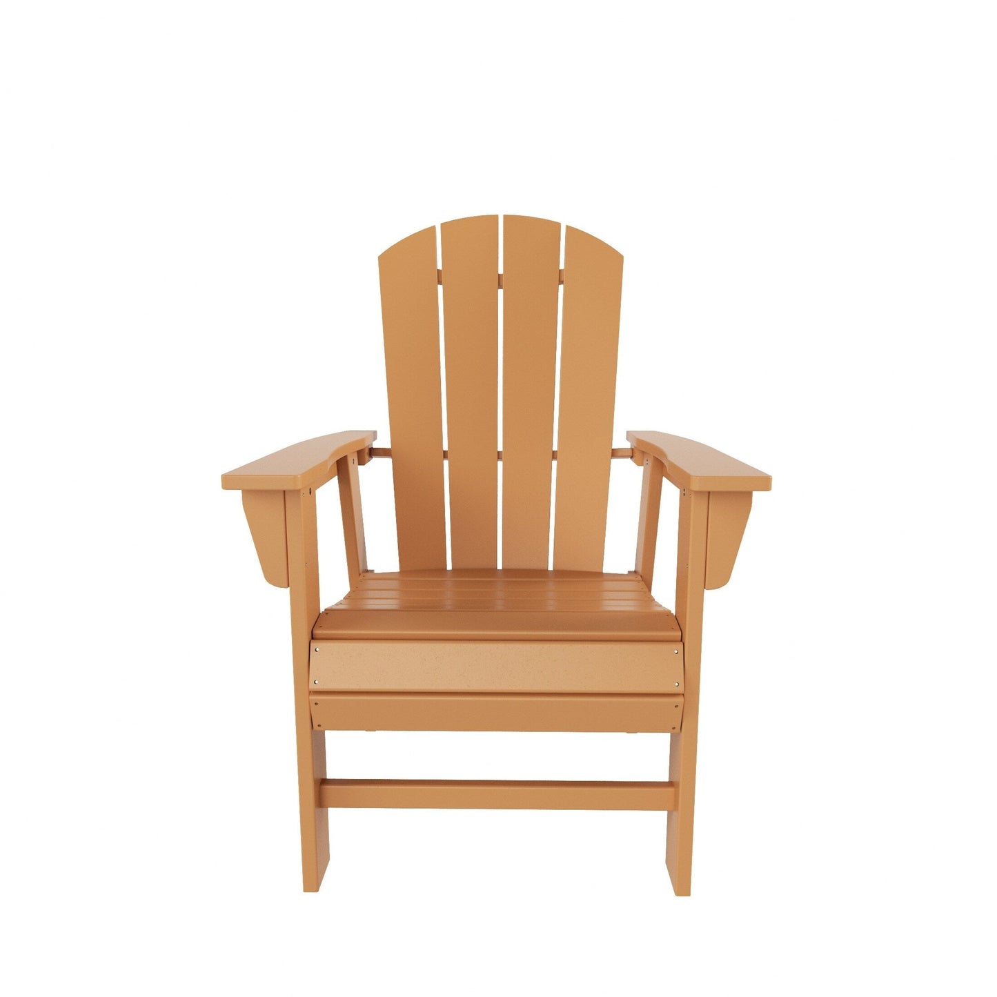Chaises de salle à manger rectangulaires Adirondack Polytrends Laguna en PEHD, toutes saisons, avec table (ensemble de 7 pièces)