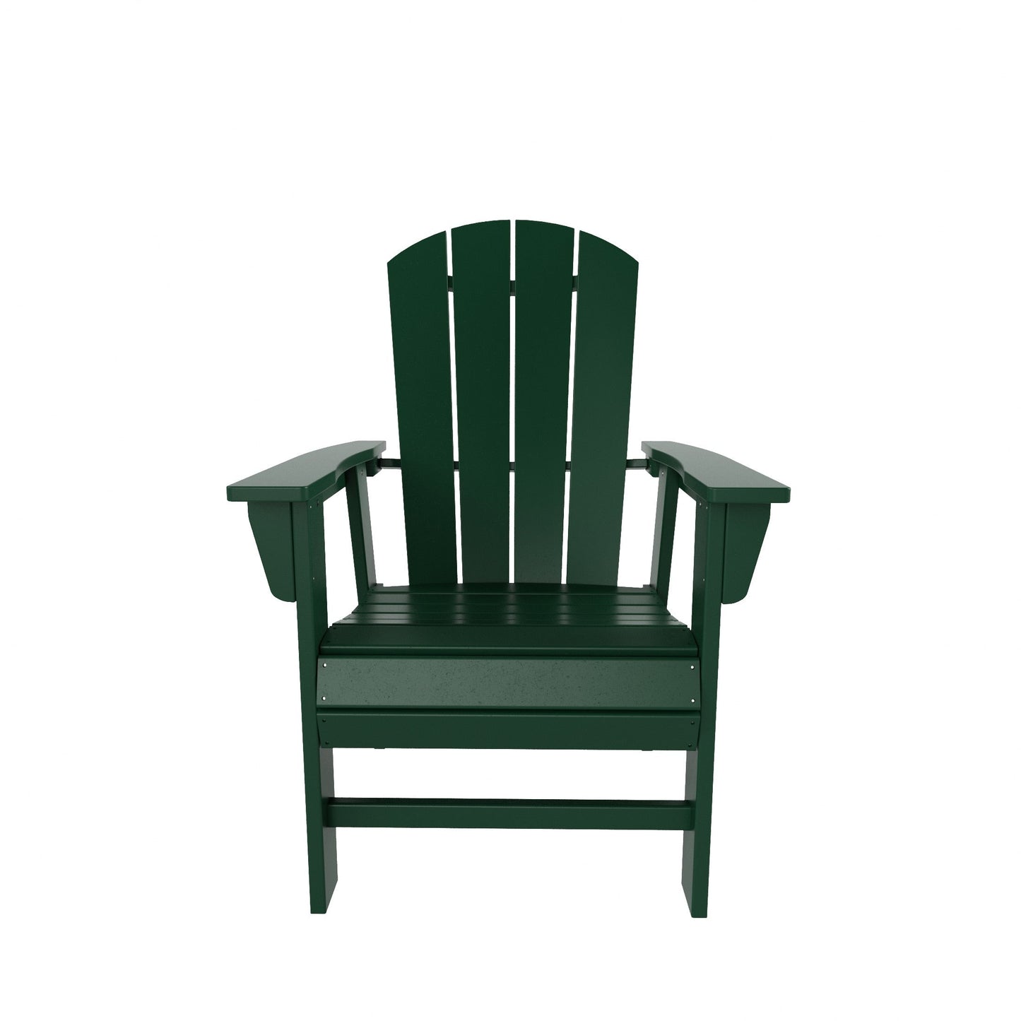 Chaises de salle à manger rectangulaires Adirondack Polytrends Laguna en PEHD, toutes saisons, avec table (ensemble de 7 pièces)