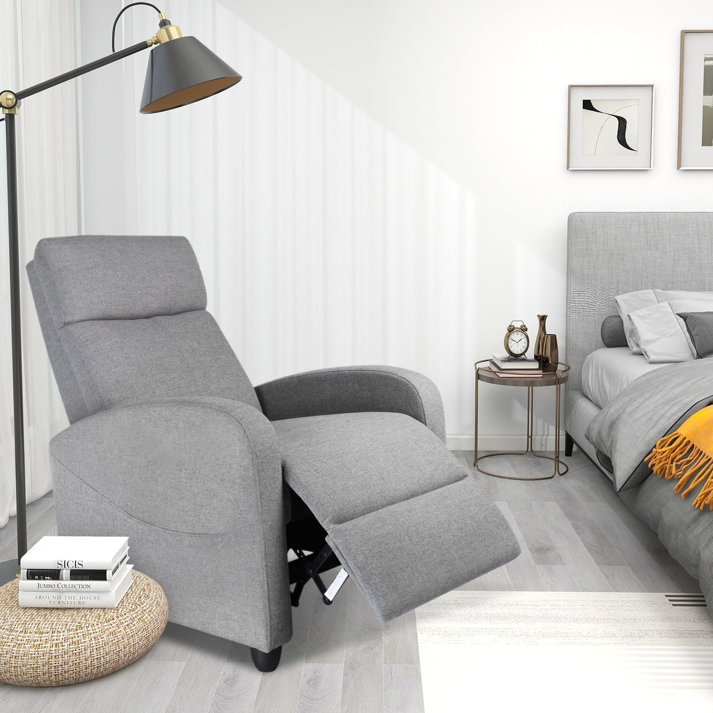 Fauteuil inclinable réglable avec 8 modes de massage et soutien lombaire pour la relaxation et le cinéma maison