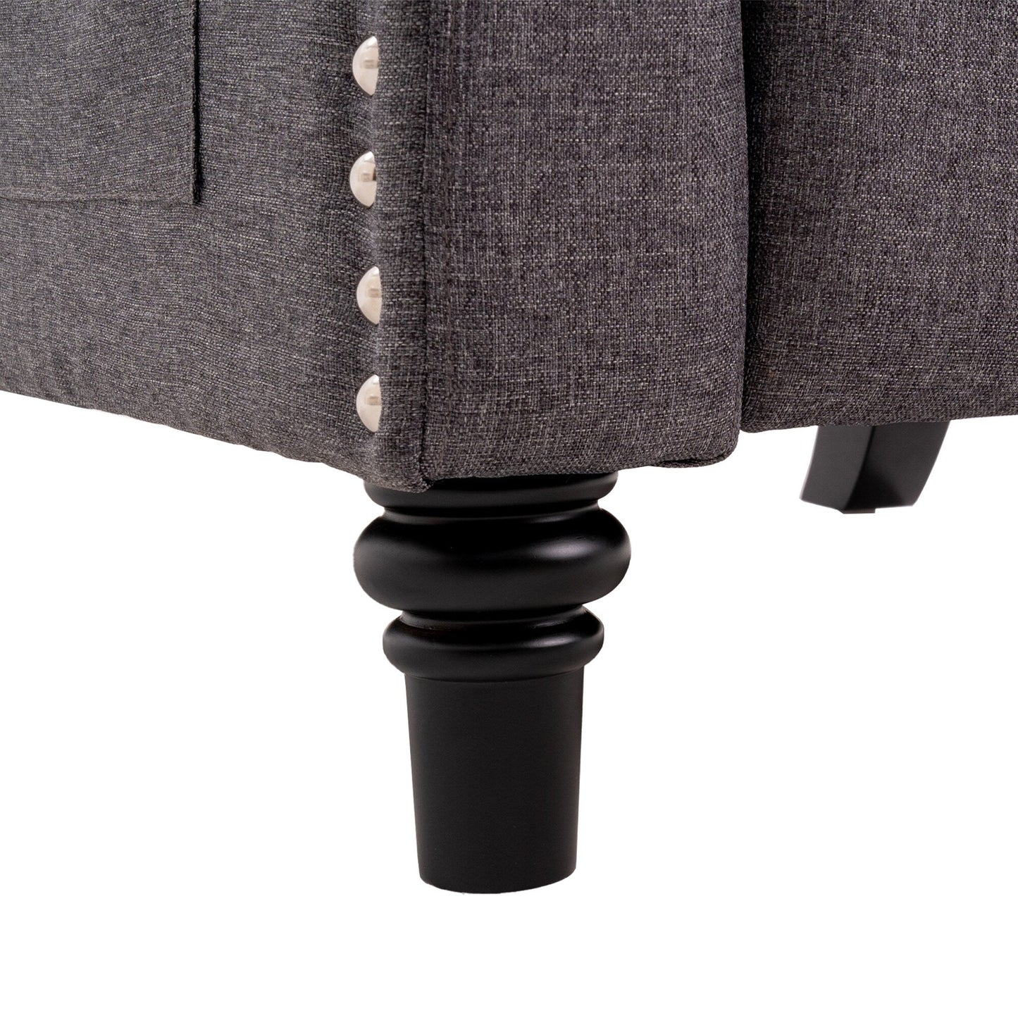 Fauteuil inclinable à dossier réglable et à oreilles, fauteuil clouté, grand canapé rembourré