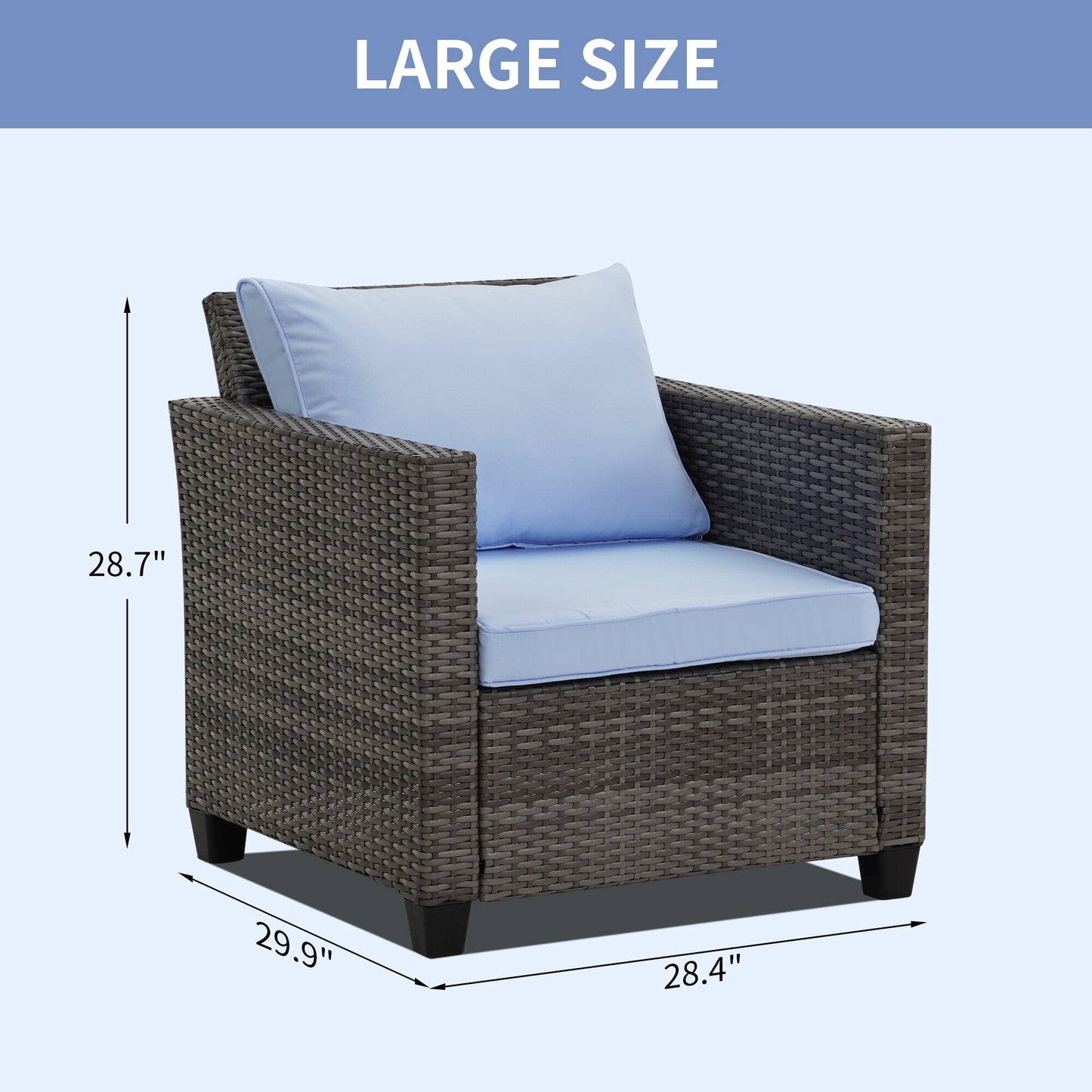 Ensemble de canapés d'extérieur Ainfox pour patio, canapé sectionnel en osier, meubles de patio, canapé en rotin