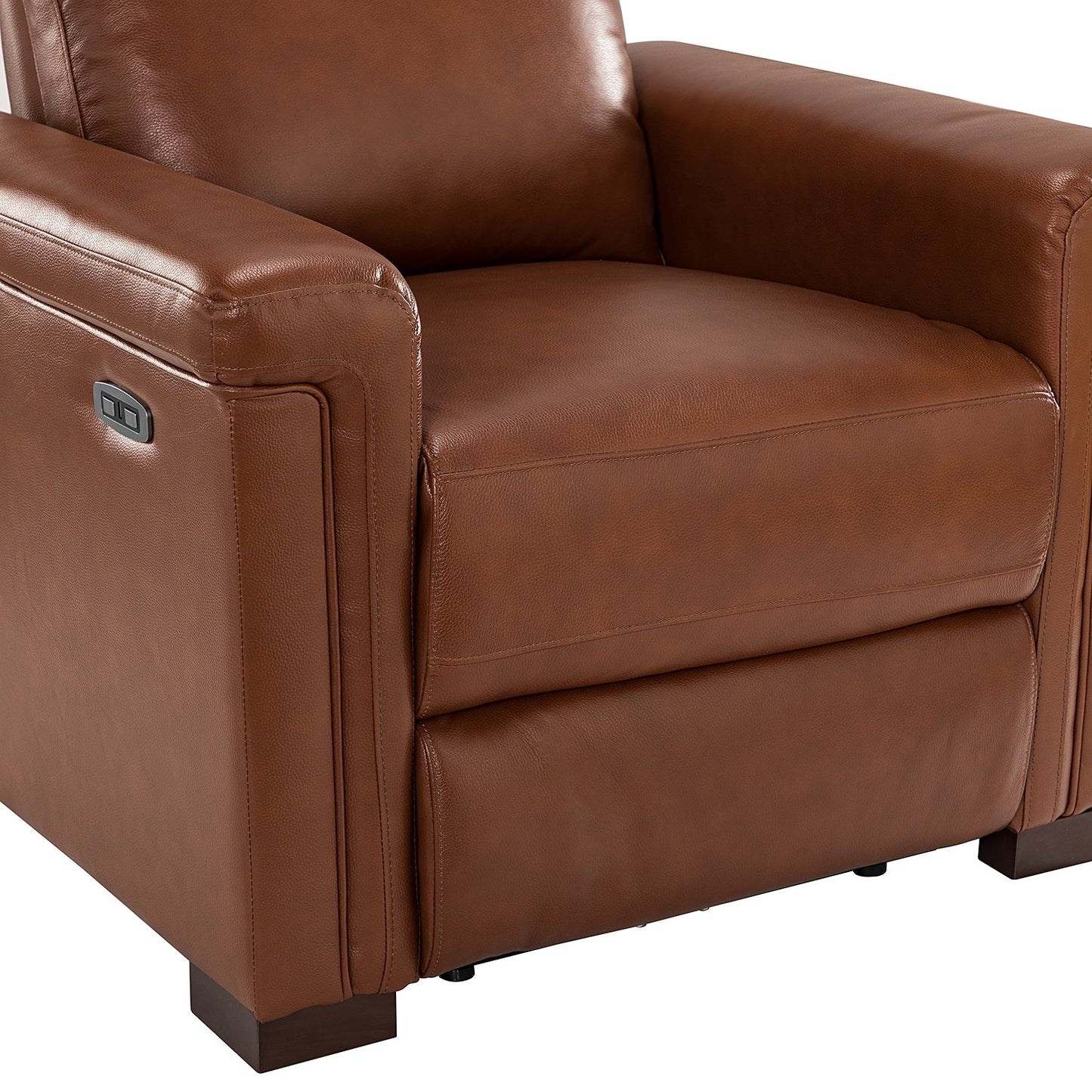 Fauteuil inclinable électrique classique contemporain Alicia 34,65 pouces de large en cuir véritable avec port USB
