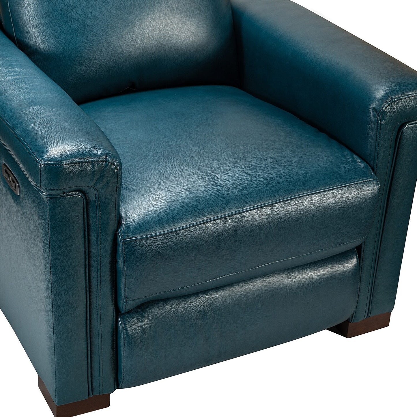 Fauteuil inclinable électrique classique contemporain Alicia 34,65 pouces de large en cuir véritable avec port USB