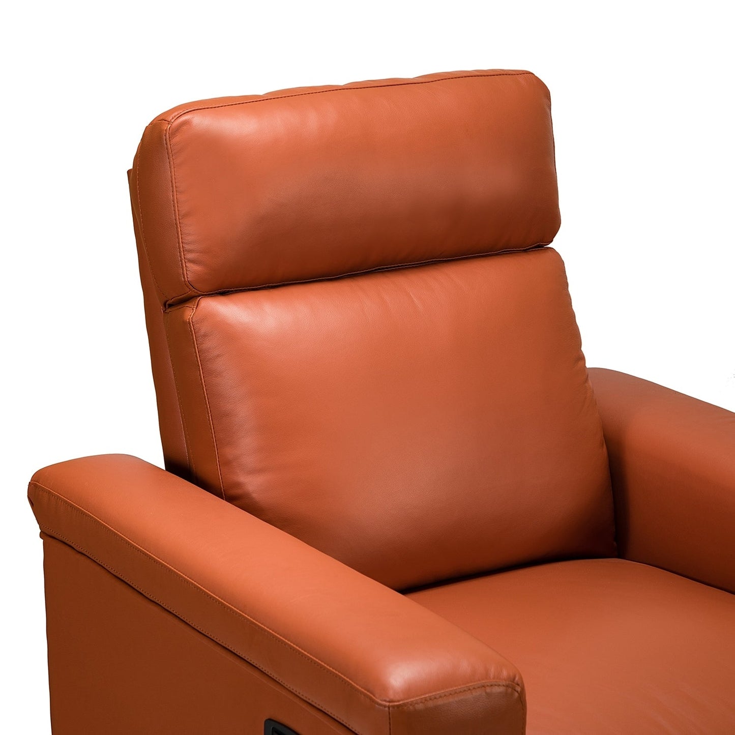 Fauteuil inclinable électrique classique contemporain Alicia 34,65 pouces de large en cuir véritable avec port USB