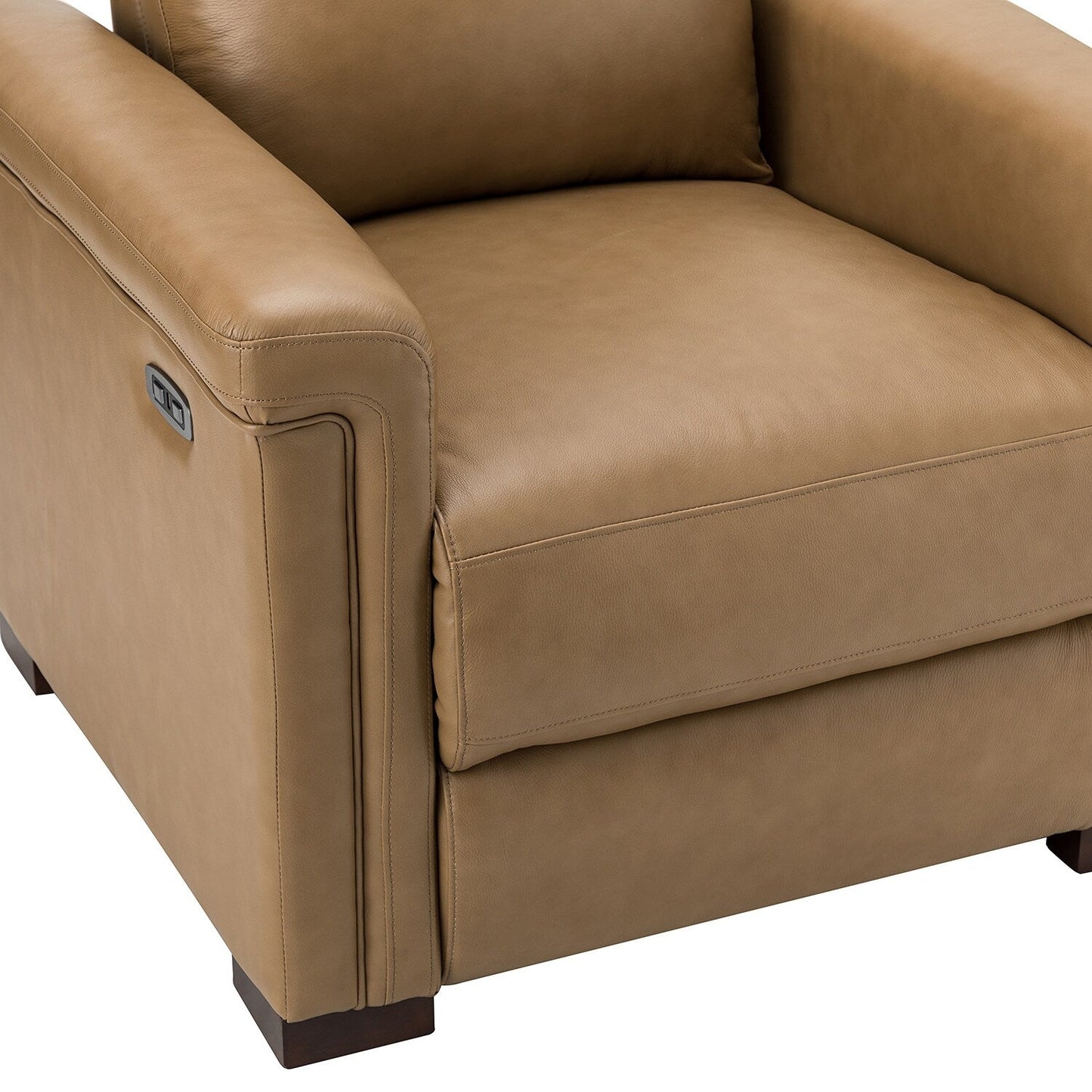 Fauteuil inclinable électrique classique contemporain Alicia 34,65 po en cuir véritable avec port USB (lot de 2)