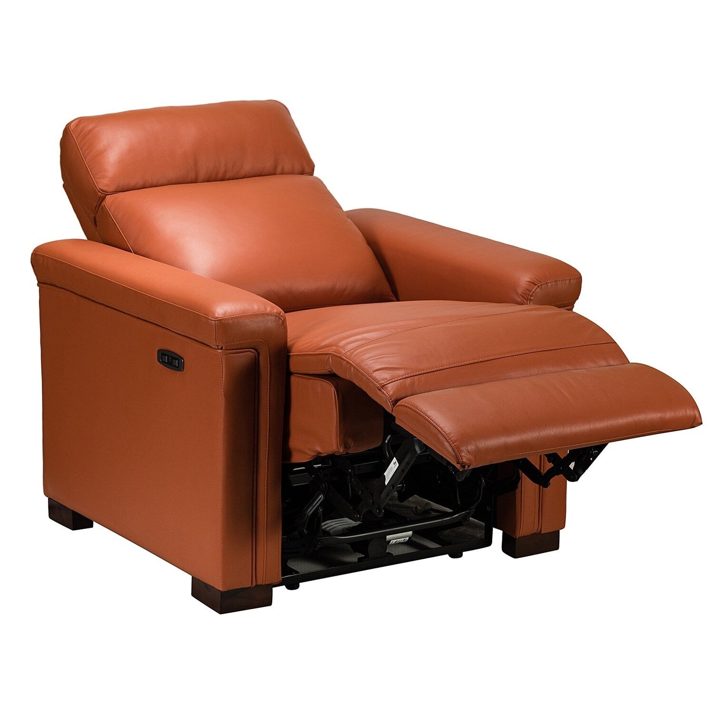 Fauteuil inclinable électrique classique contemporain Alicia 34,65 po en cuir véritable avec port USB (lot de 2)