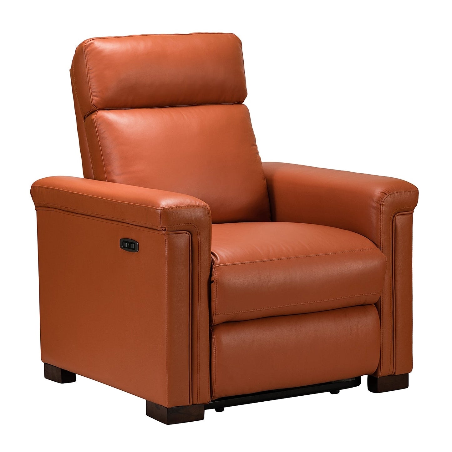Fauteuil inclinable électrique classique contemporain Alicia 34,65 po en cuir véritable avec port USB (lot de 2)