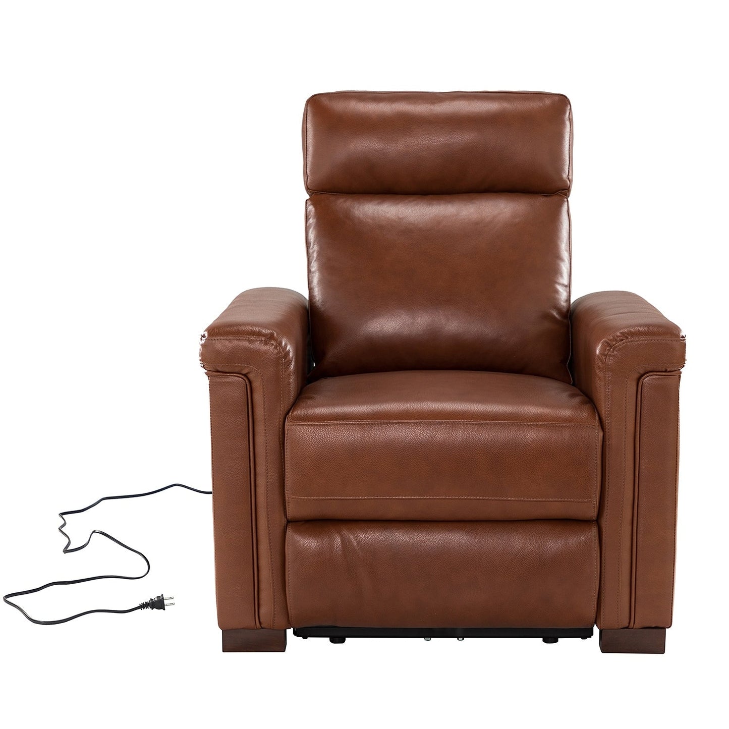 Fauteuil inclinable électrique classique contemporain Alicia 34,65 po en cuir véritable avec port USB (lot de 2)