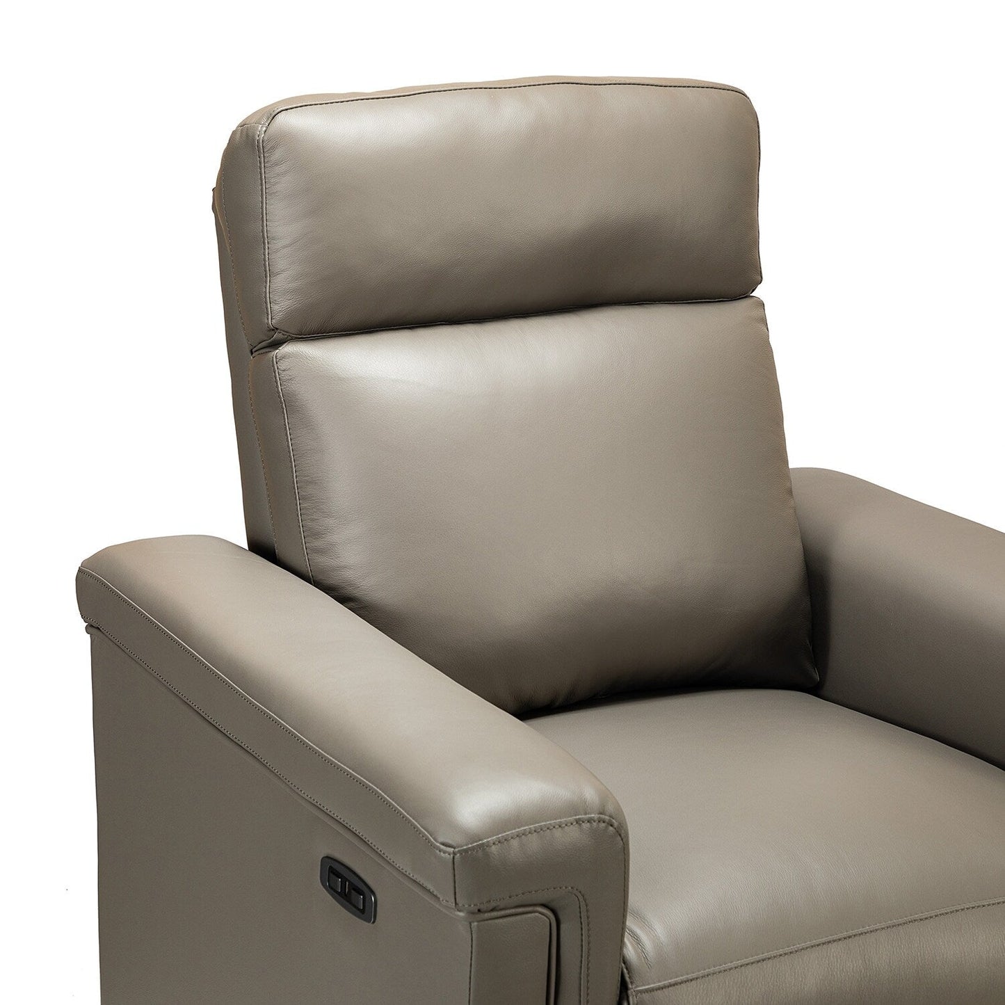Fauteuil inclinable électrique classique contemporain Alicia 34,65 po en cuir véritable avec port USB (lot de 2)