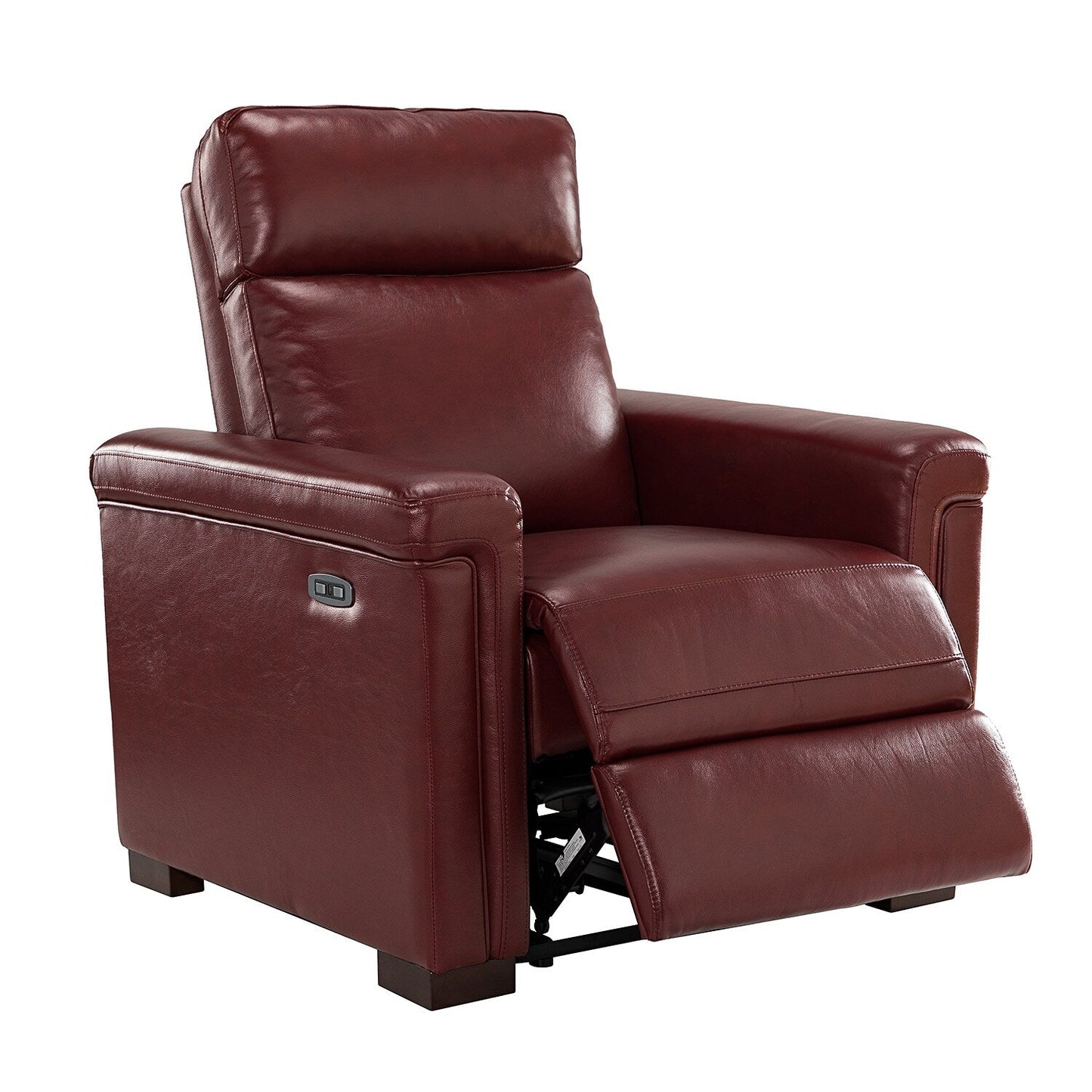 Fauteuil inclinable électrique classique contemporain Alicia 34,65 po en cuir véritable avec port USB (lot de 2)