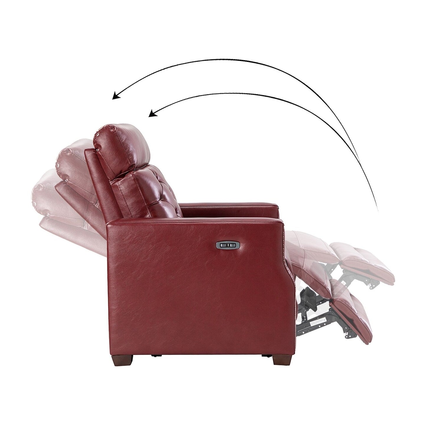 Fauteuil inclinable électrique Alina 31,50 pouces en cuir véritable avec port USB