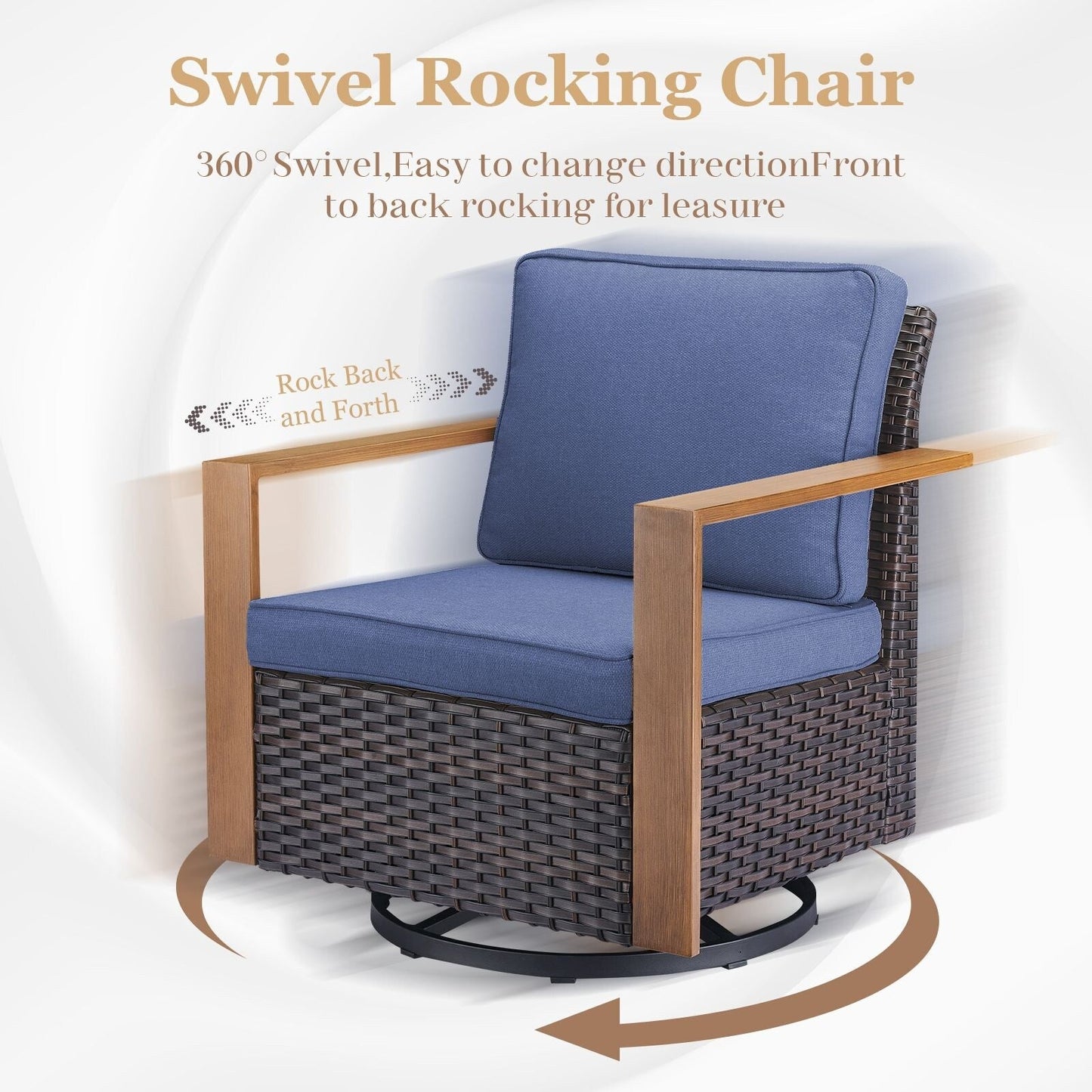 Ensemble de canapés et de chaises pivotantes d'extérieur toutes saisons Gymojoy