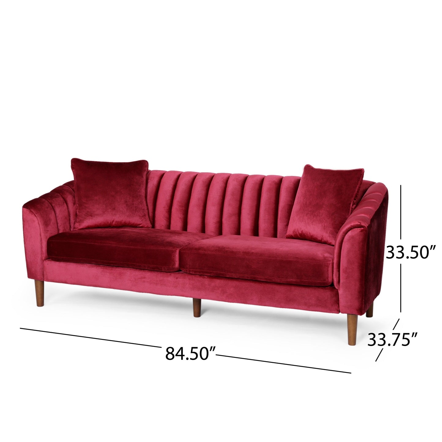 Canapé 3 places contemporain en velours Ansonia par Christopher Knight Home