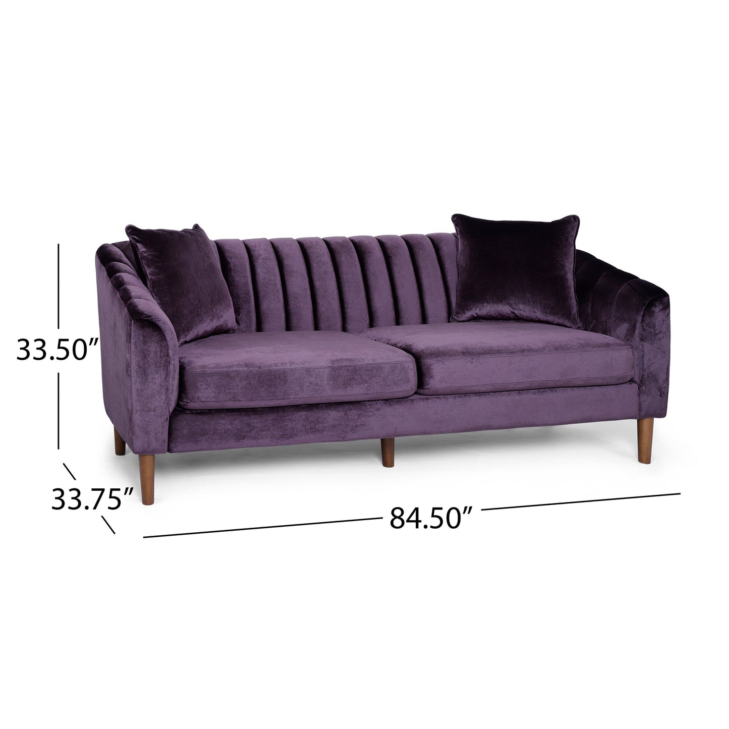 Canapé 3 places contemporain en velours Ansonia par Christopher Knight Home