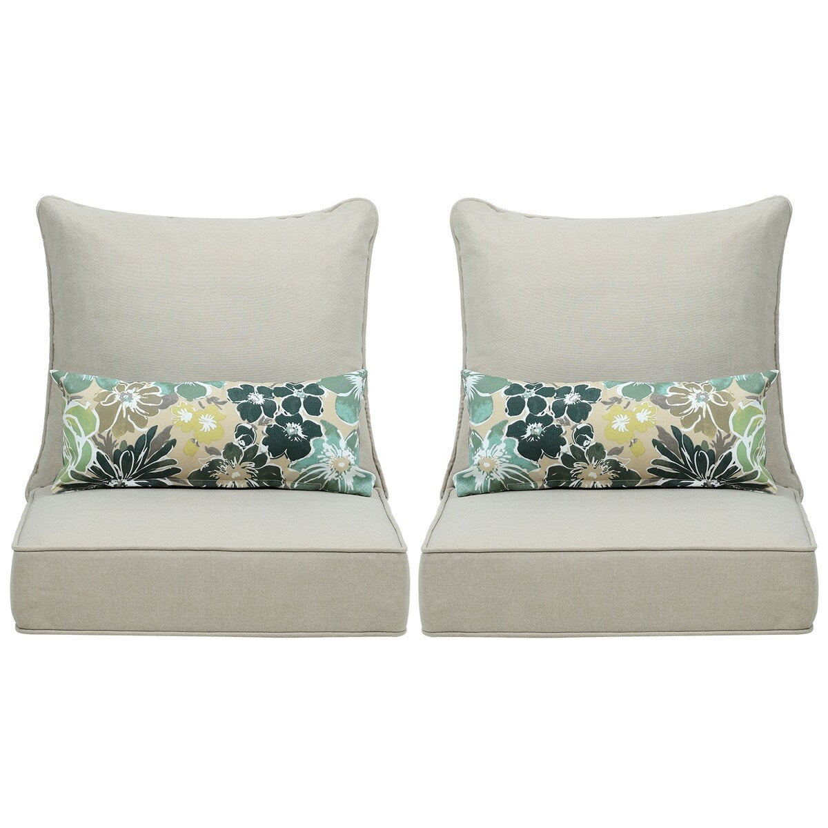 Ensemble de 2 coussins de siège profonds pour meubles de patio Aoodor 24 x 24