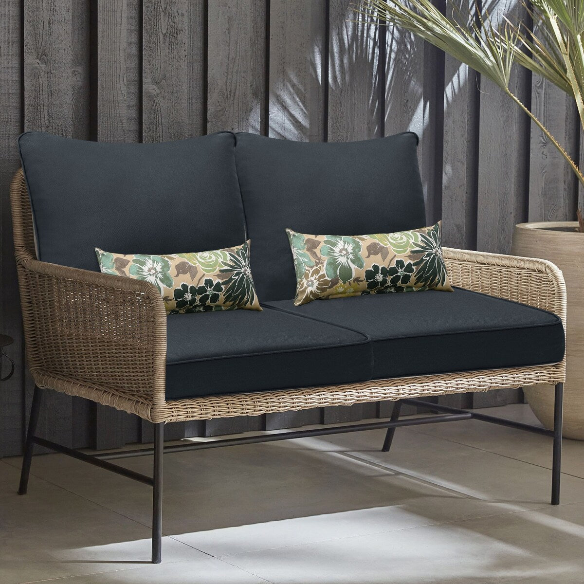 Ensemble de 2 coussins de siège profonds pour meubles de patio Aoodor 24 x 24