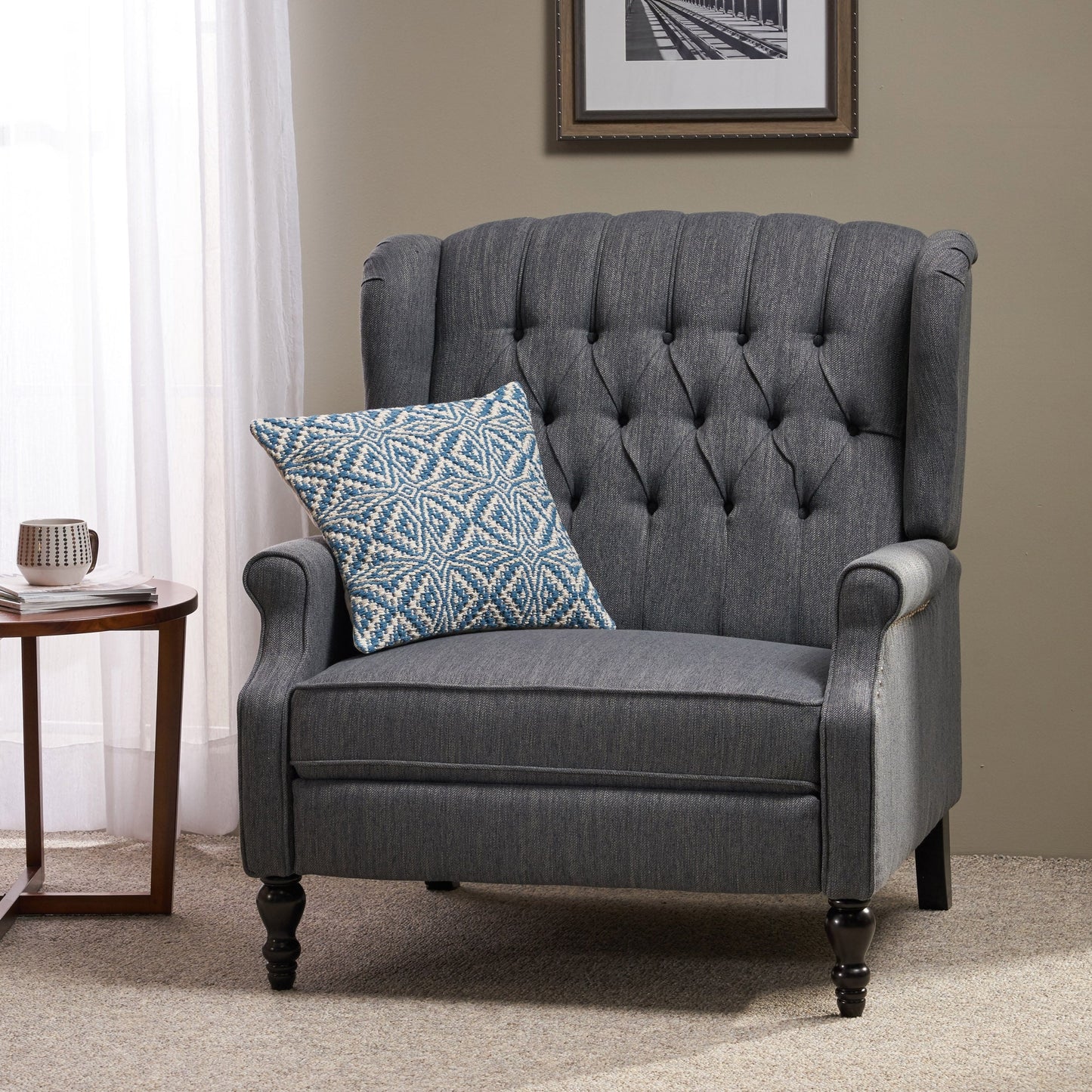 Fauteuil inclinable capitonné surdimensionné Apaloosa en tissu par Christopher Knight Home